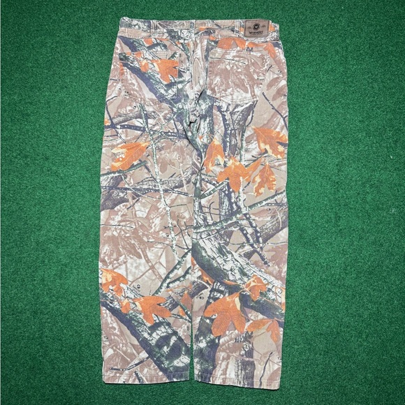 Vtg Y2K Wrangler Realtree 38x30 Baggy Wide Leg Skater Hip Hop Camo Pants - Picture 1 of 10